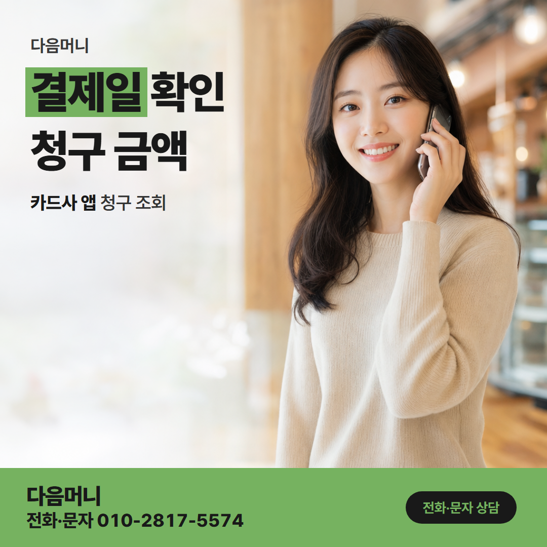 다음머니 용인카드깡 결제일 확인